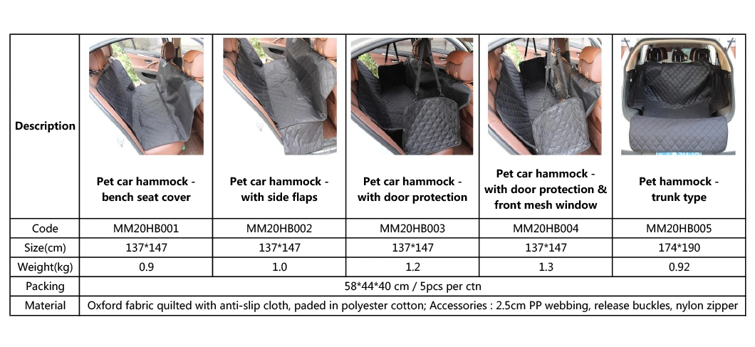 Waterproof Easy-Cleaning Bench Seat Cover Dog Car Hammock Pet Supply