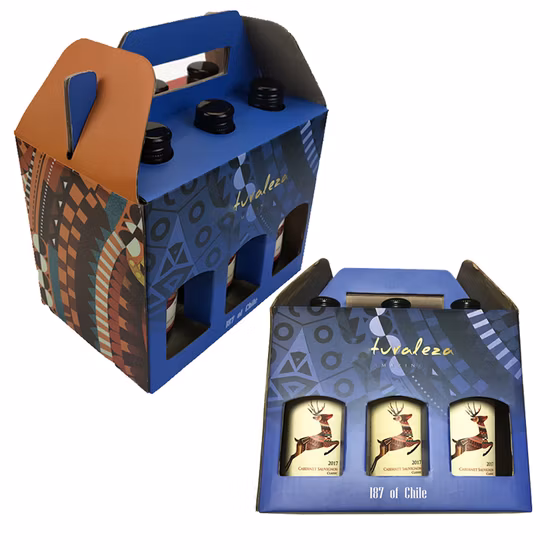 Scatola portabottiglie per birra in carta pieghevole da sei o quattro confezioni. Scatola per vino portabottiglie per vino e birra