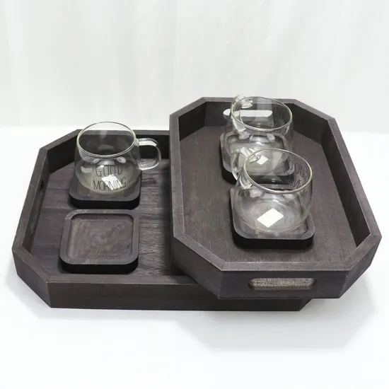 Vassoi da portata in legno massello con manico per bistecca di frutta